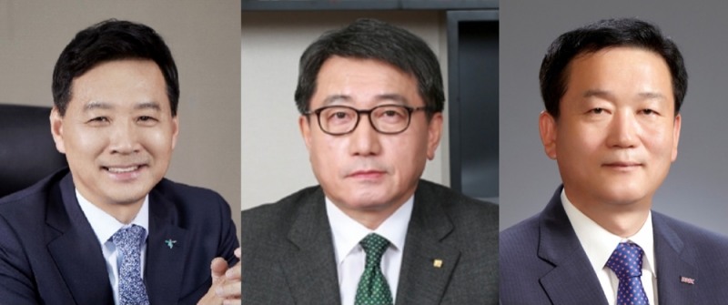 윤규선 하나캐피탈 대표(왼쪽), 임정태 JB우리캐피탈 대표(가운데), 이두호 BNK캐피탈 대표./사진=각 사