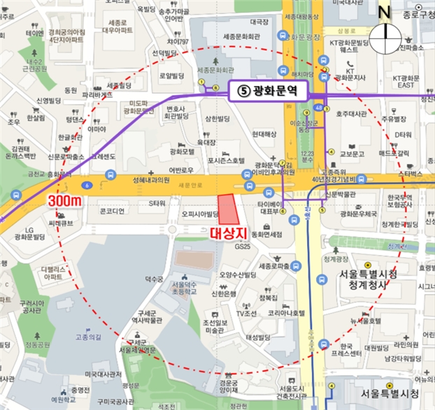 서울시 공공재개발 후보지 중 한 곳인 신문로 2-12구역 사업대상지 / 사진=서울시