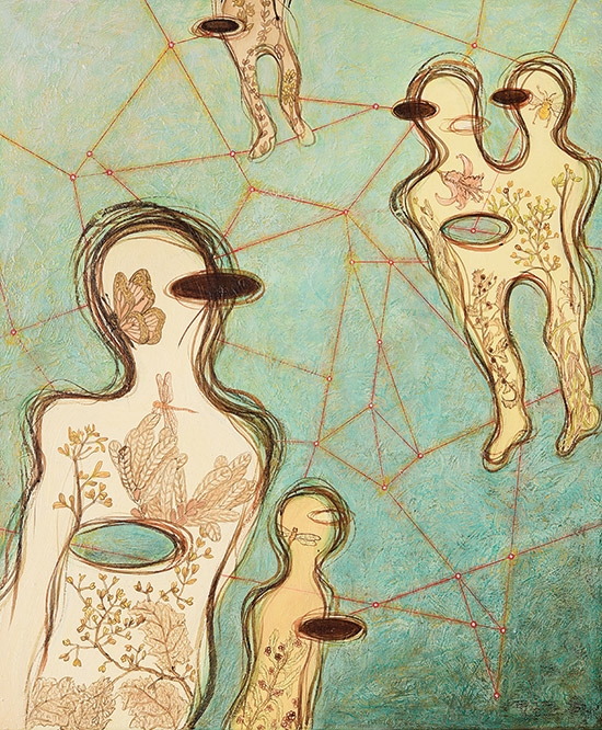 박진화, 관계망,  Mixed media, 45.5×53cm, 2020