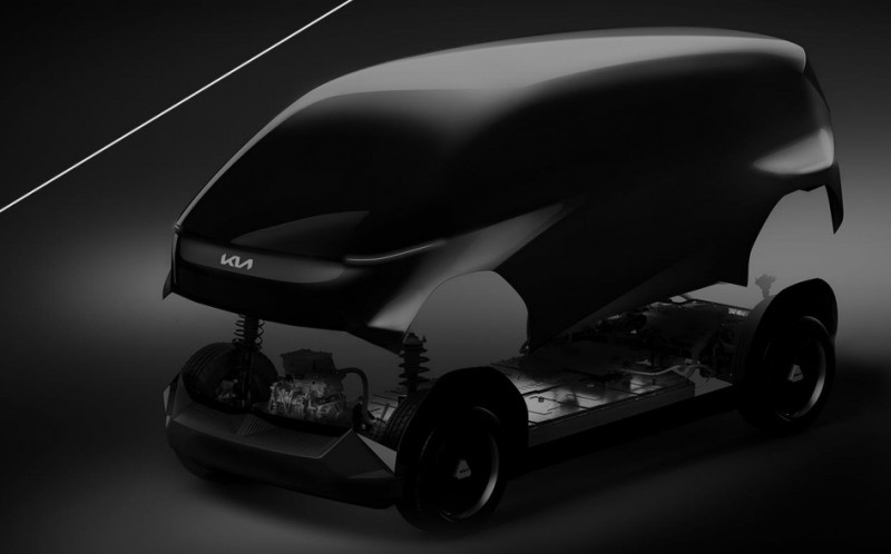 스케이트보드 플랫폼에 기반한 PBV 예시 사진. 출처=기아.