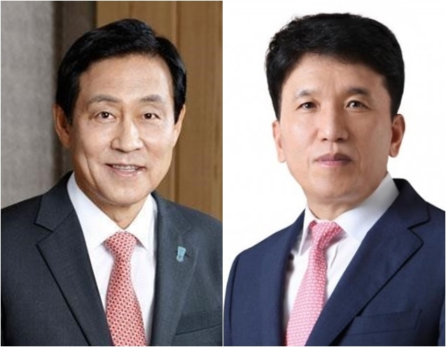 김정태 하나금융지주 회장(왼쪽)과 함영주 부회장. /사진=하나금융지주