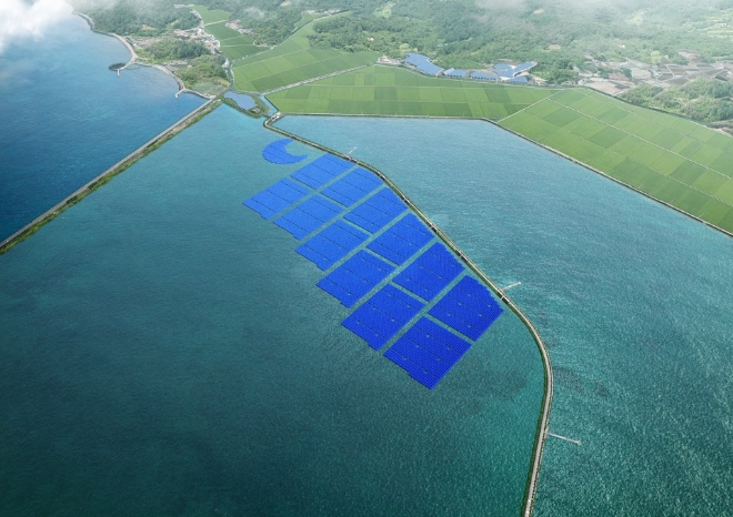한화큐셀은 지난 18일 전남 고흥호 63MW(메가와트)급 수상 태양광 발전소를 수주했다. 사진=한화큐셀.