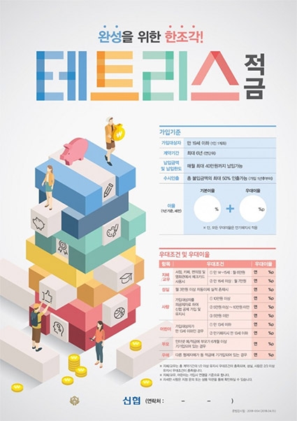 신협이 자신의 라이프 스타일에 맞춰 자유자재로 운용할 수 있는 ‘테트리스 적금’을 제공한다. /사진=신협중앙회