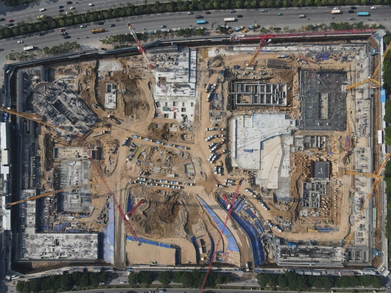 롯데몰 하노이 현장 기초공사 콘크리트 타설 전경. / 사진제공 = 롯데건설