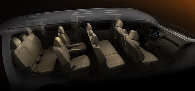 스타리아 일반모델(11인승) 내장.