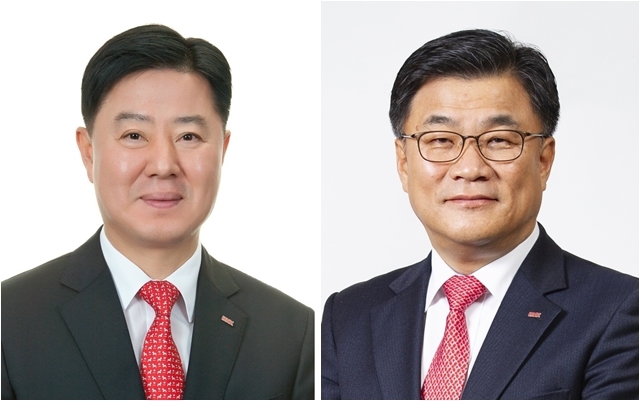 안감찬 부산은행장(왼쪽)과 최홍영 경남은행장. /사진=BNK금융그룹 제공