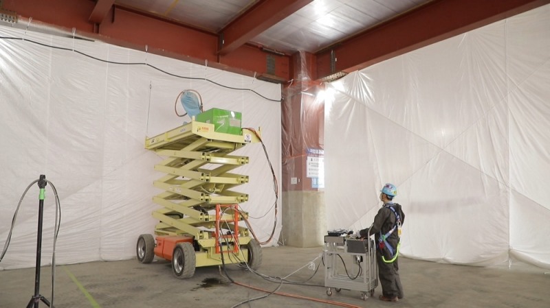 삼성물산 '내화뿜칠 로봇' / 사진=삼성물산 건설부문