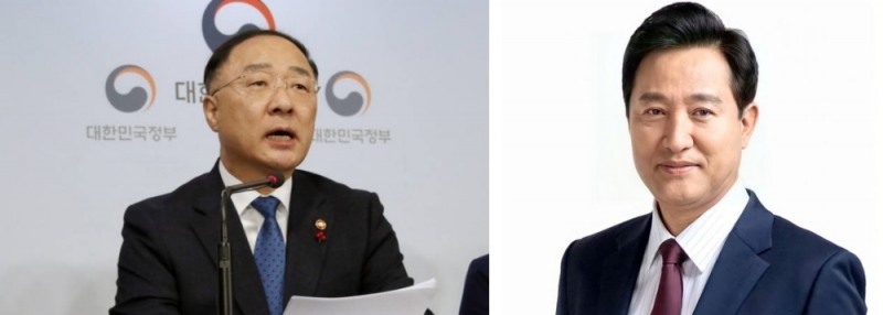 홍남기 부총리 겸 기획재정부 장관 (좌), 오세훈 서울시장 (우)