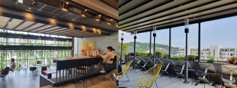 한남동 맥심플랜트 1층 전경, 3층 테라스/사진제공=본사취재