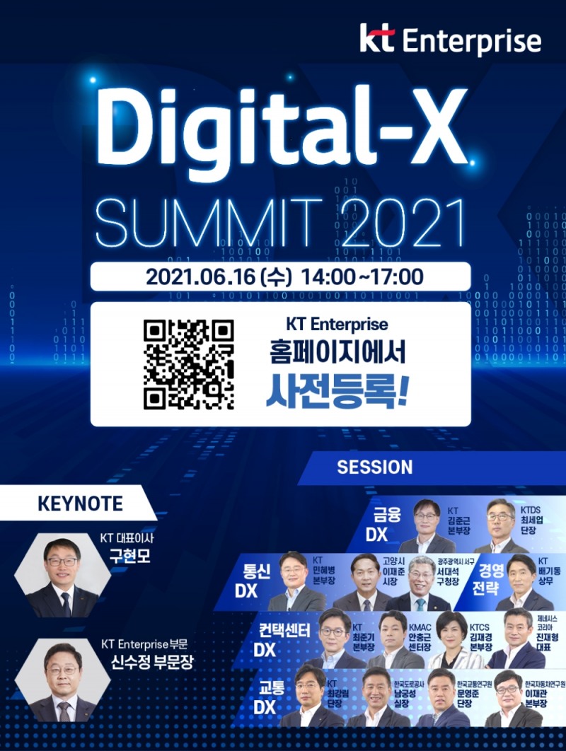KT가 '디지털-X 서밋 2021'을 오는 16일 개최한다. 사진=KT
