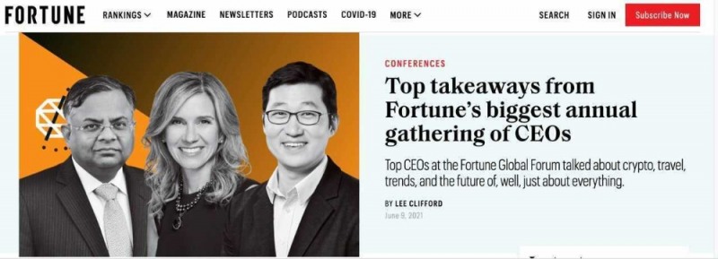 쿠팡이 김범석 의장이 미국 경제지 포춘의 ‘2021 포춘 글로벌 포럼’에 주요 연사로 초청됐다고 11일 밝혔다./사진제공=쿠팡