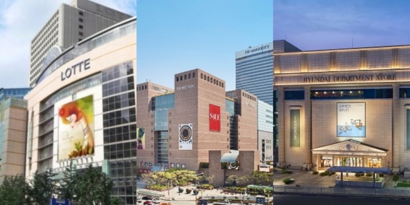 (왼쪽부터) 롯데백화점 본점, 신세계백화점 강남점, 현대백화점 압구정본점. / 사진제공 = 한국금융신문 DB