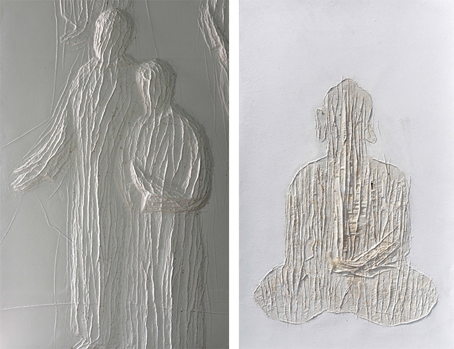 좌) 박동삼作, Silhouette-we, Hanji(Korean paper), 111x171cm, 2021우) 박동삼作, untitled, Hanji(Korean paper), 72x122cm, 2019