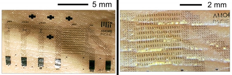 아모레퍼시픽이 개발한 초박막 웨어러블 측정 기기 이미지/사진제공=아모레퍼시픽