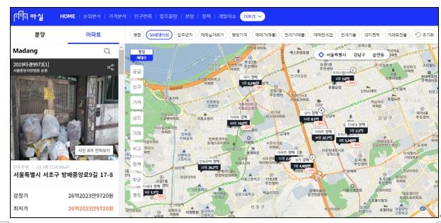 아실이 제공할 부동산 경매정보 서비스 예시 / 자료=아실