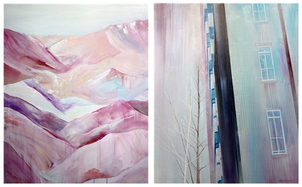 (좌)정지원_Insomnia _Acrylic on canvas_91x72.7cm_2021(우)정지원_Insomnia _Acrylic on canvas_91x72.7cm_2021