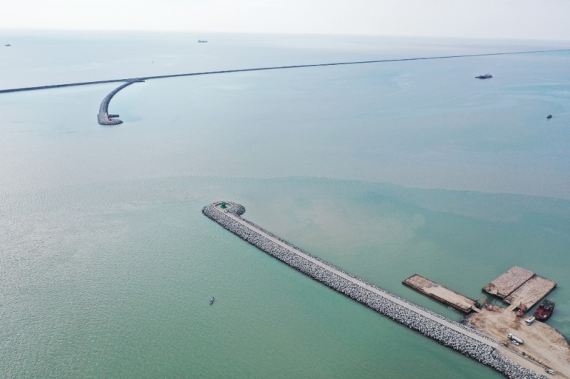 이라크 알 포(Al Faw) 방파제 전경. /사진제공=대우건설