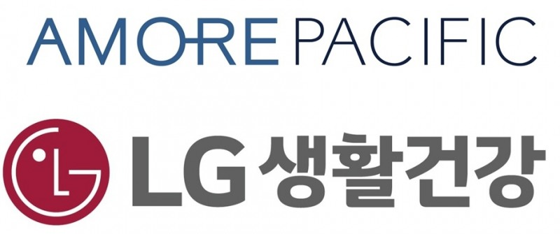 (위쪽부터) 아모레퍼시픽, LG생활건강 CI/사진제공=각 사