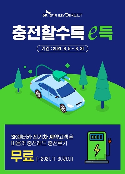 SK렌터카, 전기차 무제한 무료 충전 프로모션…아이오닉5·EV6·니로EV 장기렌터카 대상