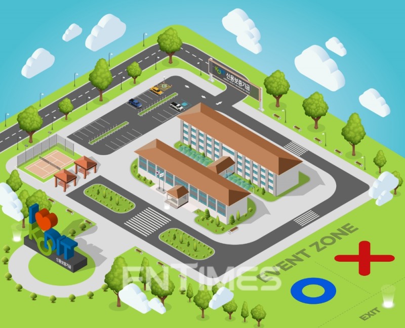 신용보증기금 연수원 전경을 그대로 옮겨 놓은 메타버스 교육 공간./사진=신용보증기금