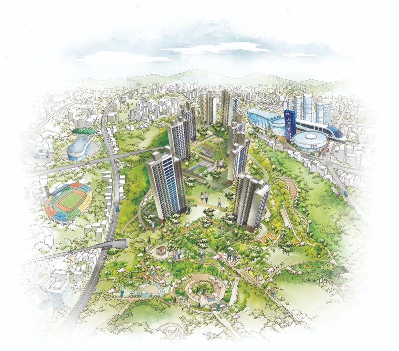 교동 하늘채 스카이파크 조감도