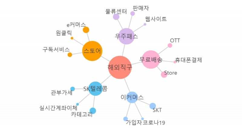 지난달 22일부터 28일 통계청 뉴스기반통계검색서비스에 '해외직구' 시 나오는 키워드/자료제공=통계청 뉴스기반통계검색서비스