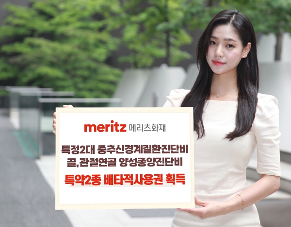 메리츠화재가 '특정2대 중추신경계질환진단비'와 '골,관절연골 양성종양진단비' 특약 2종에 대해 3개월간 배타적사용권을 획득했다./사진= 메리츠화재