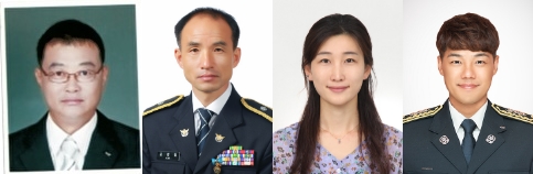 (왼쪽부터) 최복동 소방위, 김현필 경위, 이한나씨, 정영화 소방교가 LG 의인상 수상자로 선정됐다. 사진=LG