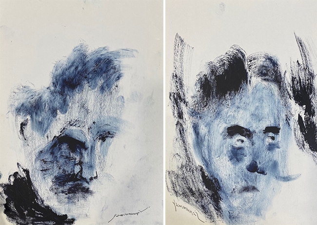 노인의 초상1, 29x21cm, Mixed media on paper, 2021노인의 초상2, 29x21cm, Mixed media on paper, 2021