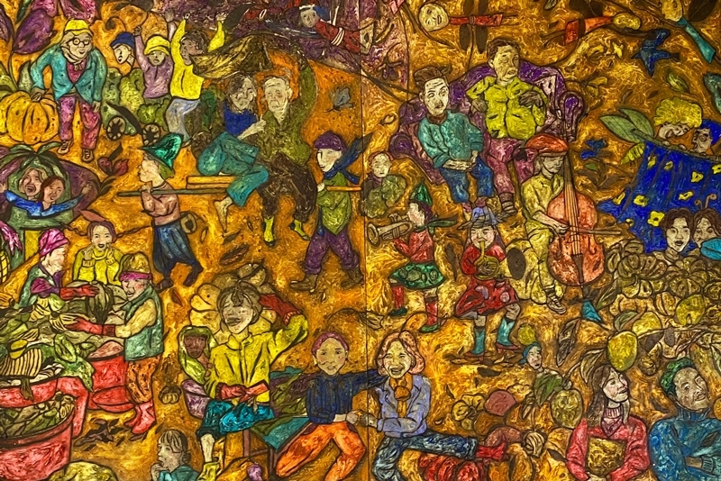 어느 시골 마을, 109x157cm, Colla painting, 2021