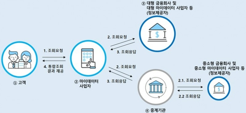 마이데이터와 금융회사 간 정보전송 형식. /자료제공=금융위원회