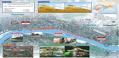 ▲ 라오스 메콩강변 종합관리사업 2차 공사 위치도.