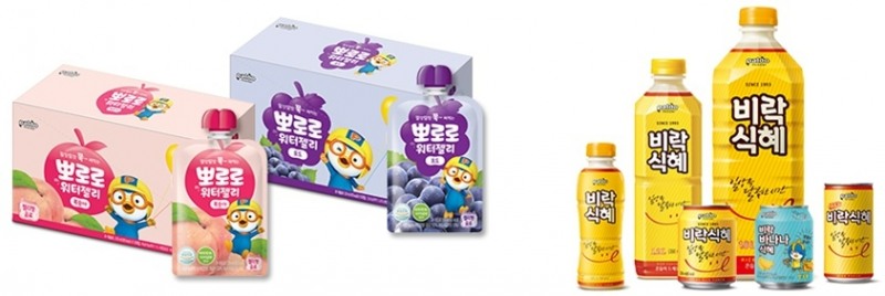 (왼쪽부터)팔도 뽀로로 워터젤리, 비락식혜/사진제공=팔도 홈페이지