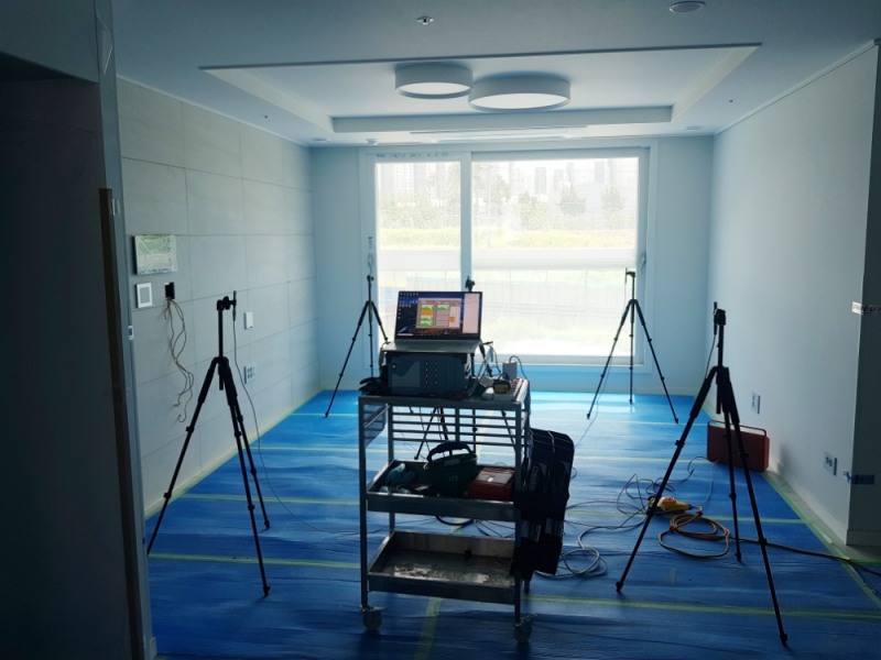 현대건설 층간소음 테스트 현장사진 / 사진제공=현대건설