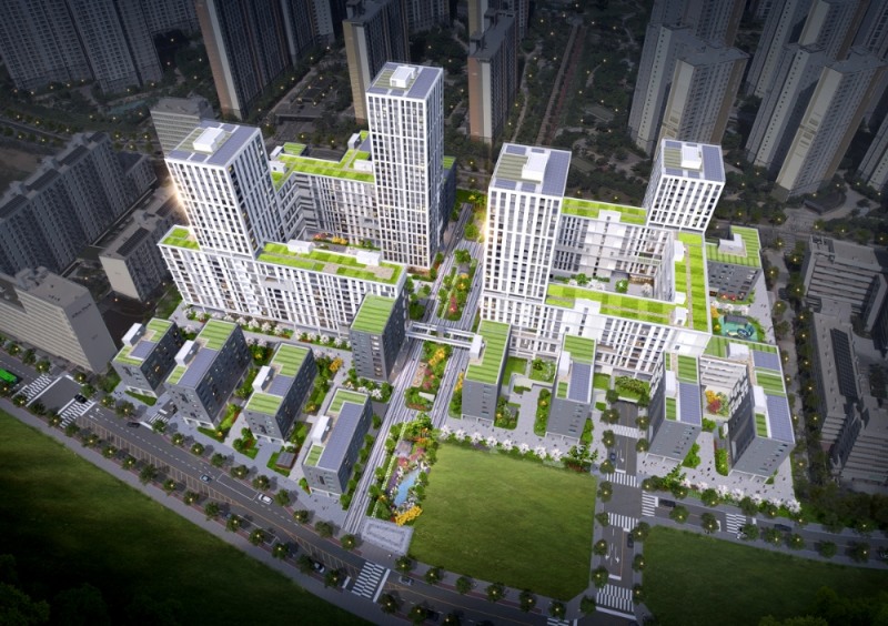 e편한세상 강일 어반브릿지 조감도 / 사진제공=DL이앤씨