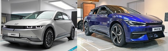 현대차 아이오닉5(왼쪽)과 기아 EV6. 사진=각사.