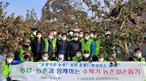 농협중앙회, 수확기 농촌일손돕기 앞장