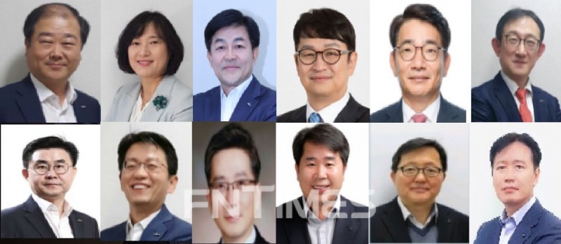 (왼쪽 위부터 시계방향으로) 오한섭 신한은행 신임 여신그룹장, 박현주 신한은행 신임 소비자보호그룹장, 정용기 신한은행 신임 개인그룹장, 박성현 신한은행 신임 기관그룹장, 이영종 신한은행 신임 퇴직연금부문장, 서승현 신한은행 신임 글로벌사업부문장, 신희정 신한은행 정보보호본부 상무, 배시형 신한은행 ICT그룹장, 안효열 신한은행 WM부문장, 장동기 신한은행 GMS부문장, 배종화 신한은행 신임 리스크관리그룹장, 홍석영 신한은행 신임 투자상품그룹장./사진=신한은행