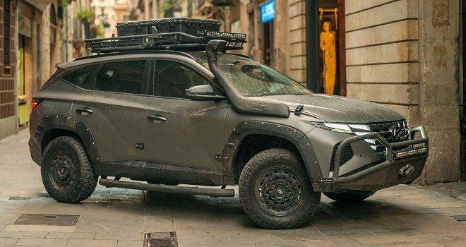 영화 언차티드에 등장한 투싼 비스트. 제공=현대차.