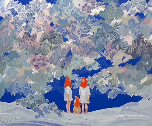 ▲전예진, <03 Incomplete shelter>, Acrylic and oil pastel on canvas, 60.6x50.0, 2022