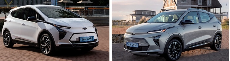 쉐보레 볼트EV(왼쪽)와 볼트EUV.