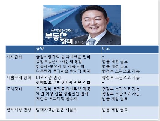 윤석열 캠프 주요 부동산공약 구분