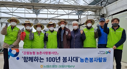 강원농협, '함께하는 100년 봉사대' 농촌봉사활동 실시