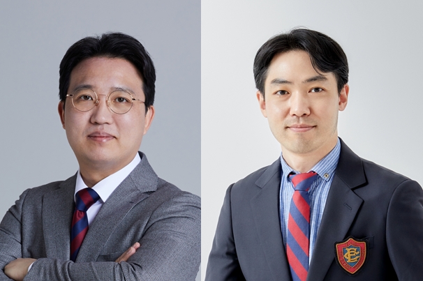 (왼쪽부터) 윤성대, 안영훈 이랜드리테일 대표이사. 윤성대 신임 대표이사는 이랜드파크 출신으로 이랜드리테일 취임 후 사업부문을 3개로 단순화한다고 밝혔다./사진제공=이랜드그룹