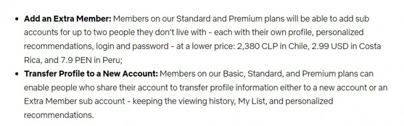 넷플릭스가 뉴스룸에 칠레, 페루, 코스타리카에서 계정 공유 정책을 폐지한다고 밝혔다./사진제공=넷플릭스 뉴스룸 갈무리