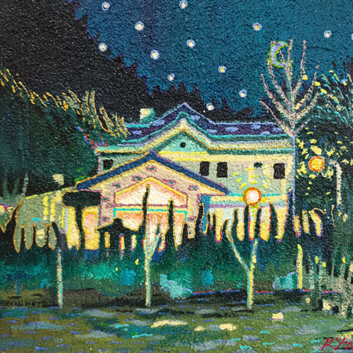 김예원, 빛과 어둠은 친구,30x30x6cm, 캔버스에 혼합 재료, 2020