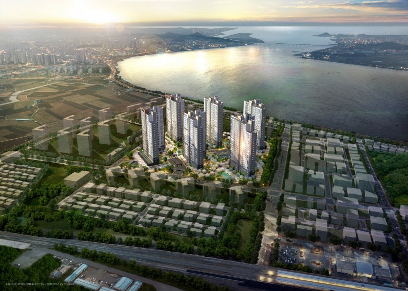 군산 신역세권 한라비발디 센트로 단지 조감도