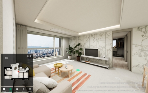 ▲ 컴퓨터 그래픽으로 구현한 ‘한화 포레나 천안아산역’ VR 유니트 화면. 사진제공 = 한화건설