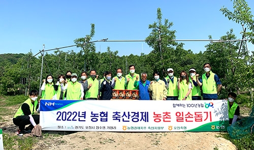 농협 축산지원부, 농촌 일손돕기 구슬땀 흘려