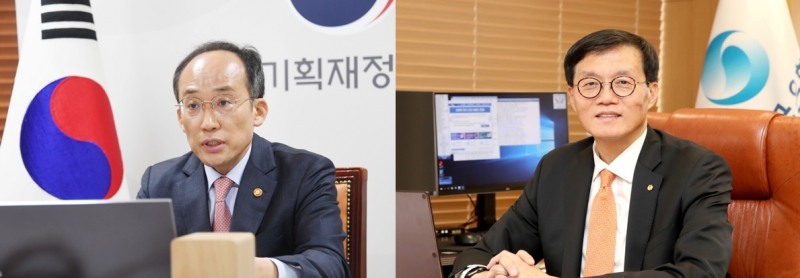 추경호 부총리 겸 기획재정부 장관(왼쪽), 이창용 한국은행 총재(오른쪽) / 사진제공= 기획재정부, 한국은행